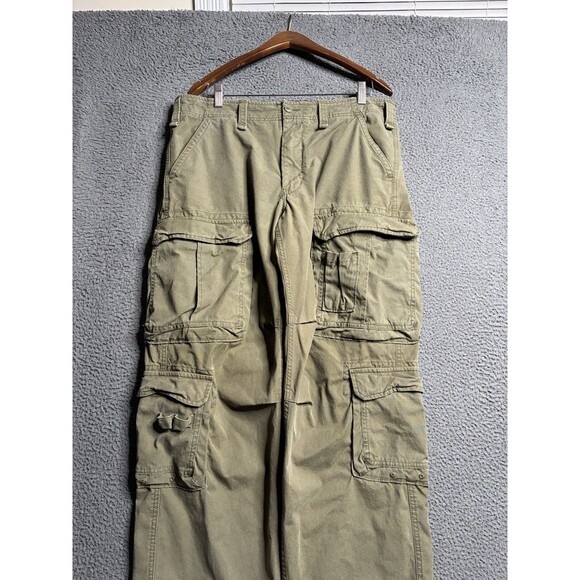 VTG Eddie Bauer Cargo Pants Military Baggy 90s Y2K USA 36x34 Preppy Old Money - Picture 2 of 16